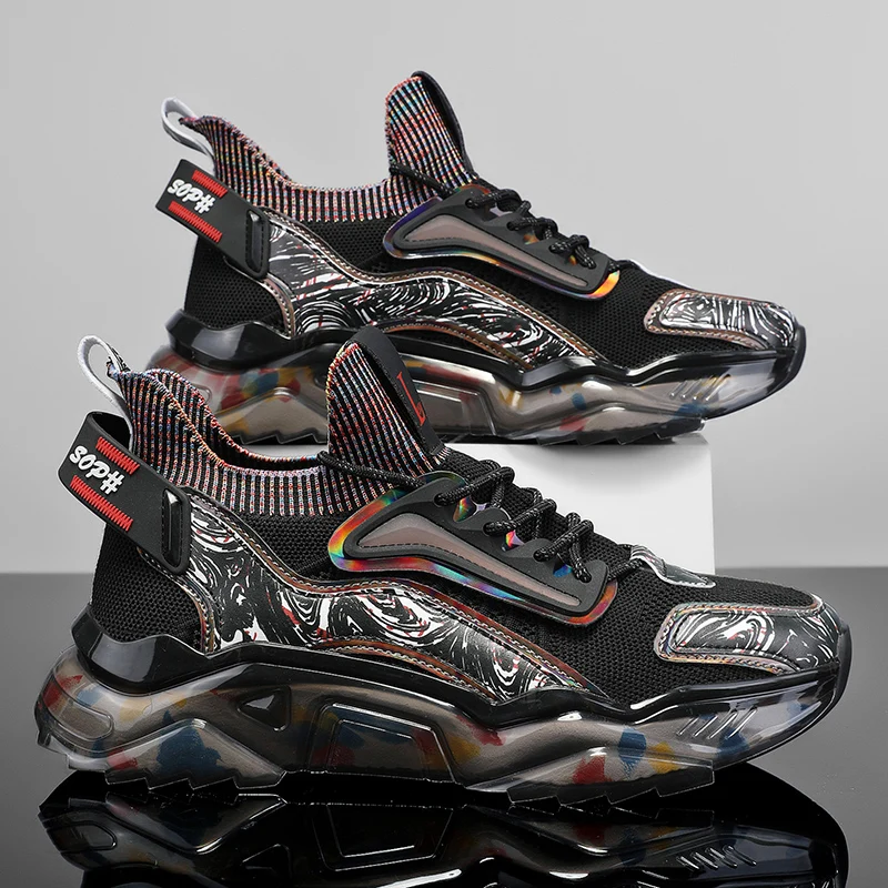 

Mesh Dad Shoes for Men, Breathable, Thin, Ultra-Light, Shock-Absorbing, Soft-Soled, Non-Slip Air-Cushion Sneakers