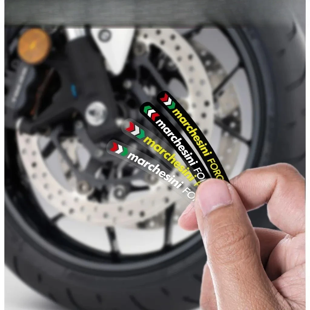 

Набор из 4 наклеек Marchesini для кованых мотоциклетных колес, разноцветный виниловый комплект, декоративные стикеры для модификации колес