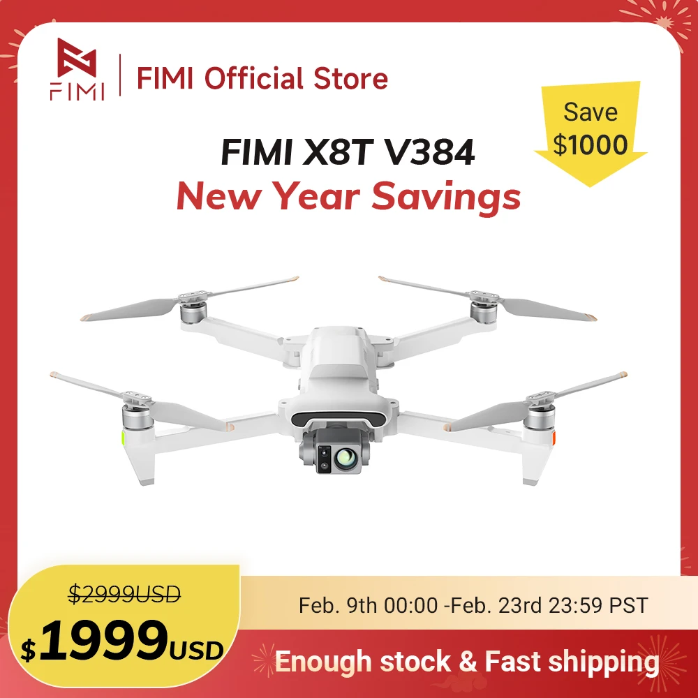 

FIMI X8T 4k Profesional Drone Thermal Infrared Lens Triple-camera gimbal system RokLink 5.0 20KM Transmission GPS Quadcopter