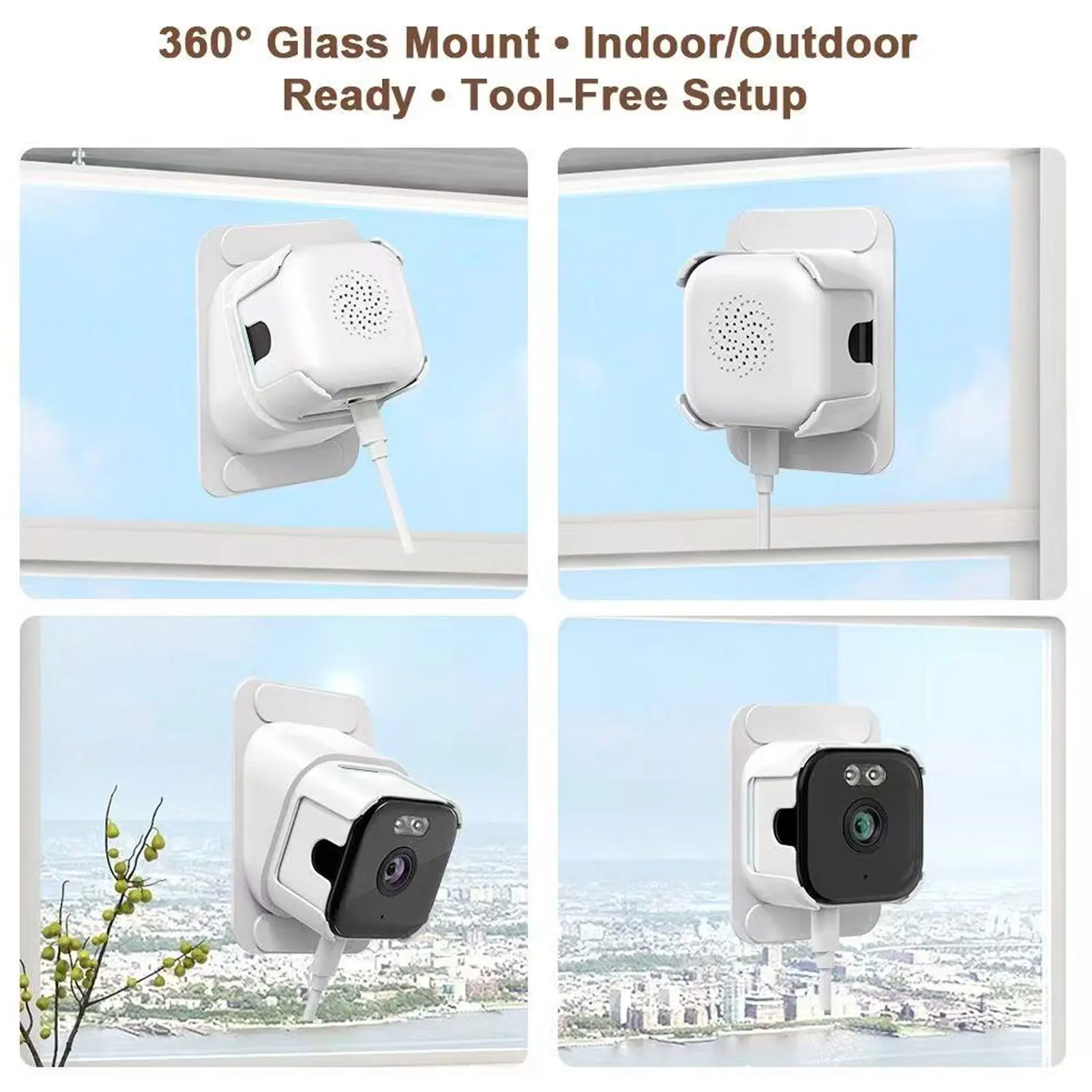 

Indoor Window Camera 2K Home Security Window Camera with AI Full Color Night Vision Anti Glare 2.4G 5G WiFi PIR Motion Detection