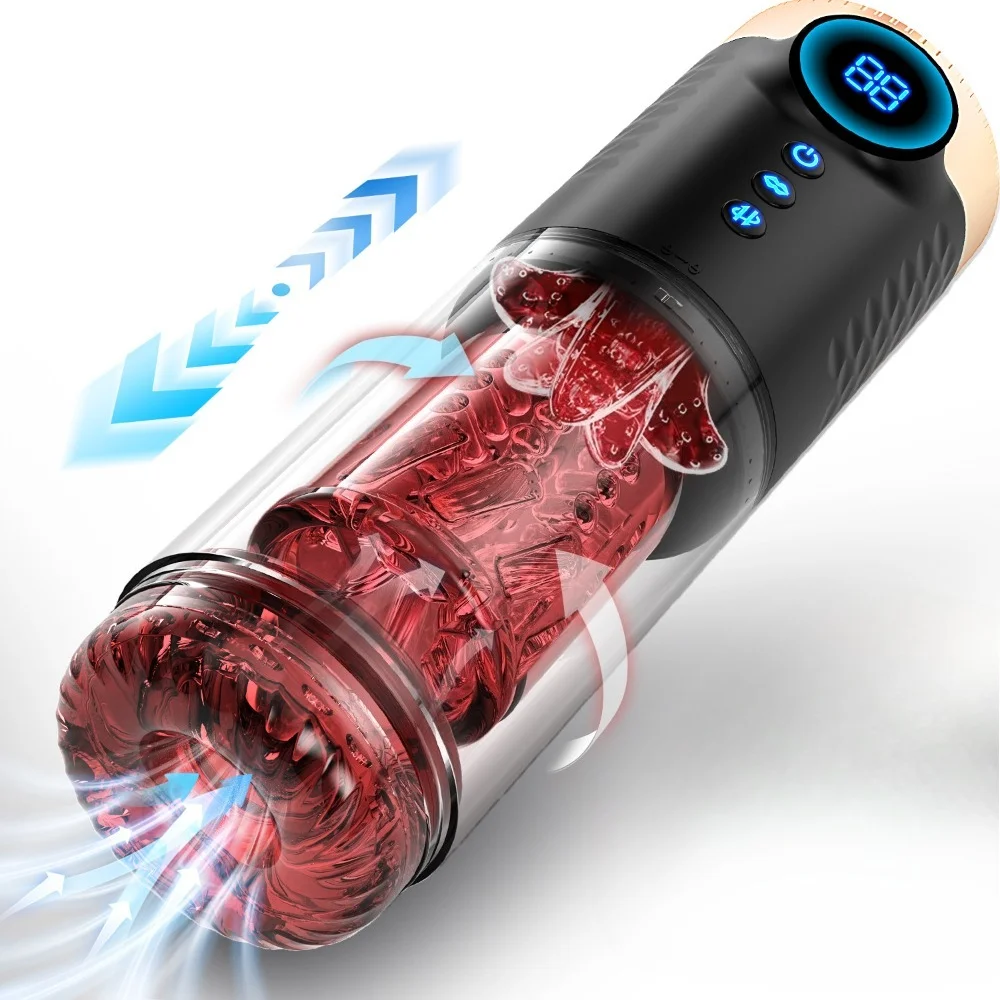 Telescopic Rotation Masturbator Cup Sucking Penis Pump Pocket Pussy Blowjob Sex Toys Stroker Piston Automatic Mastubator for Men