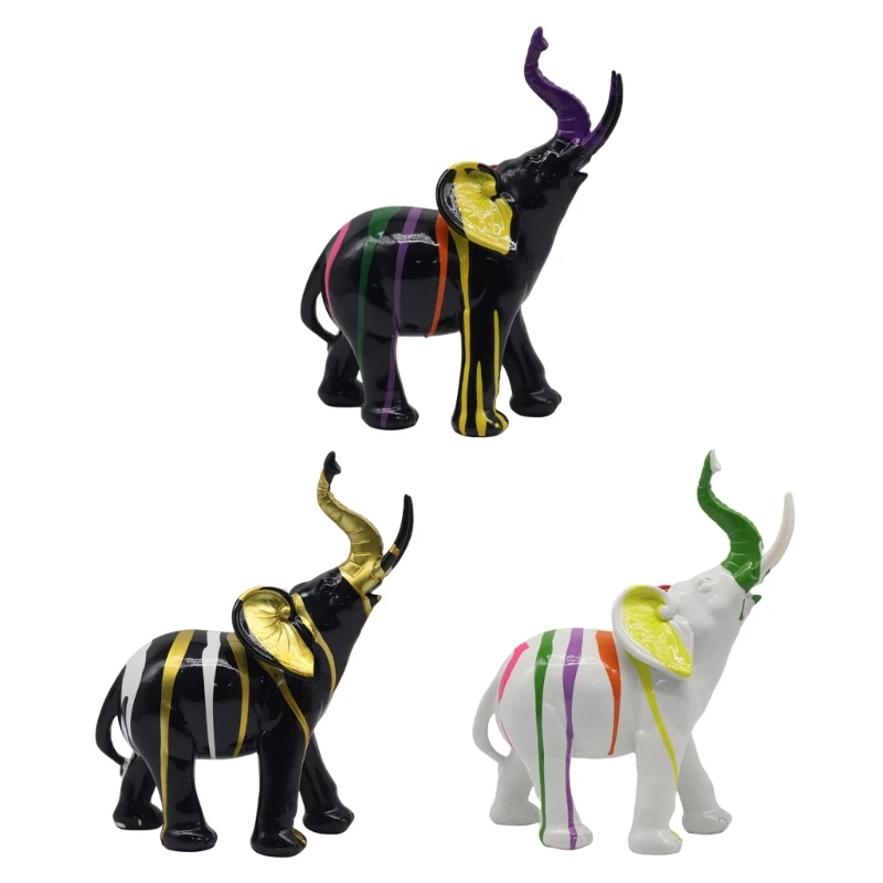 Elephant Figure Statue Luck Wealth Statue for Desk Unique Elephant Statue Symbol of Luck and Wealth, Perfect Gift Choice