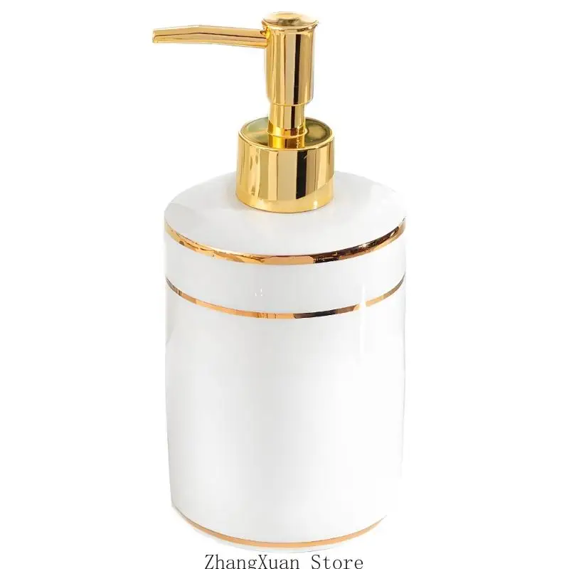 Press-Pumpflasche für Handwäsche in der Nähe des Gästebades, Keramik-Lotion-Pumpflasche, 3 x – Detail 5