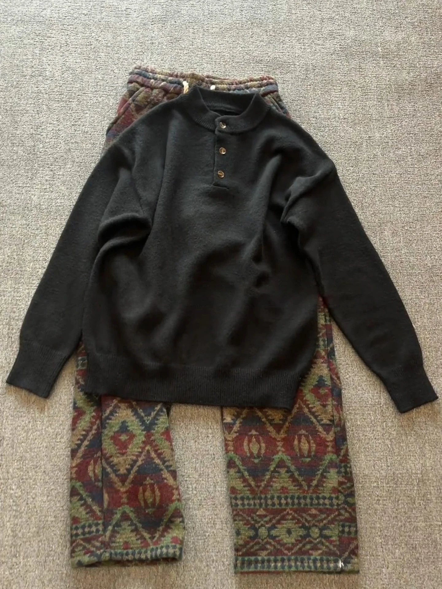 

Мужской свитер American Sle с воротником хенли, трикотажный базовый слой, верхняя одежда для пар, свободный крой, средней толщины, зимний, полиэстер