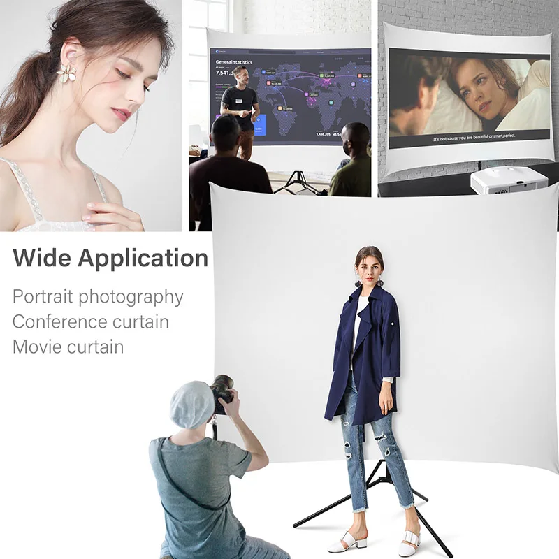 Photo Backdrop Stands with 1.5x2.0M White/Green Screen Chromakey Background stand system of Photography Movie Curtain/Streaming