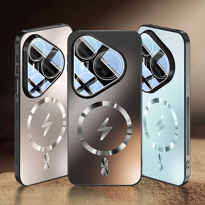 Shockproof Wireless Charging Magnetic Case For Huawei Pura 80 Pro 70 Pro 80 Ultra, Slim Built-in Camera Protection Phone Cover