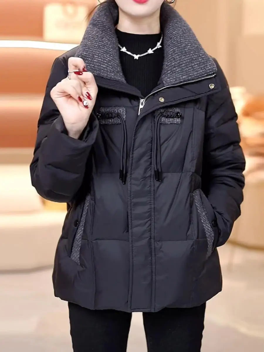 

Зимняя утепленная легкая хлопковая куртка-пуховик в модном стиле, теплая, для мам, больших размеров, новинка 2025 года