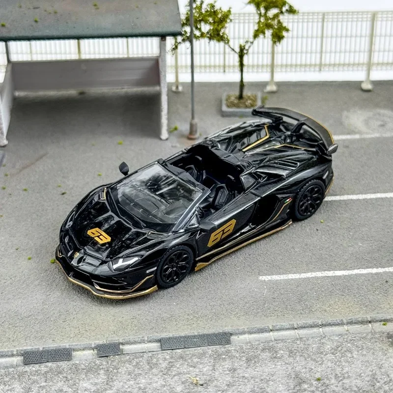 MINI GT 1:64 #803 Lamborghini Aventador SVJ 63 alloy simulation model, children's collection of toys, New Year gifts for friends