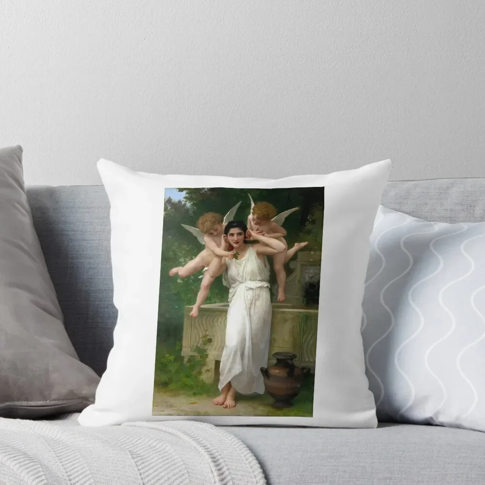 

William-Adolphe Bouguereau Youth Throw Pillow Sofa Covers Decorative Cushions pillow