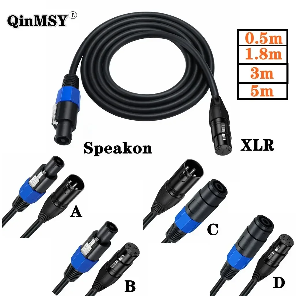 Speakon to XLR Cable Audio Jack Speak SOUND Male to XLR Female Male Extension Cable - Pro DJ PA Gig Stage Microphone Mic 3 Pin C