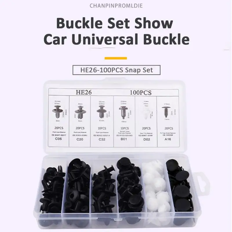 6 Size Car Clips Auto Fastener Mixed Body Push Retainer Pin Rivet Bumper Door Trim Panel Retainer Fastener Kit Universal