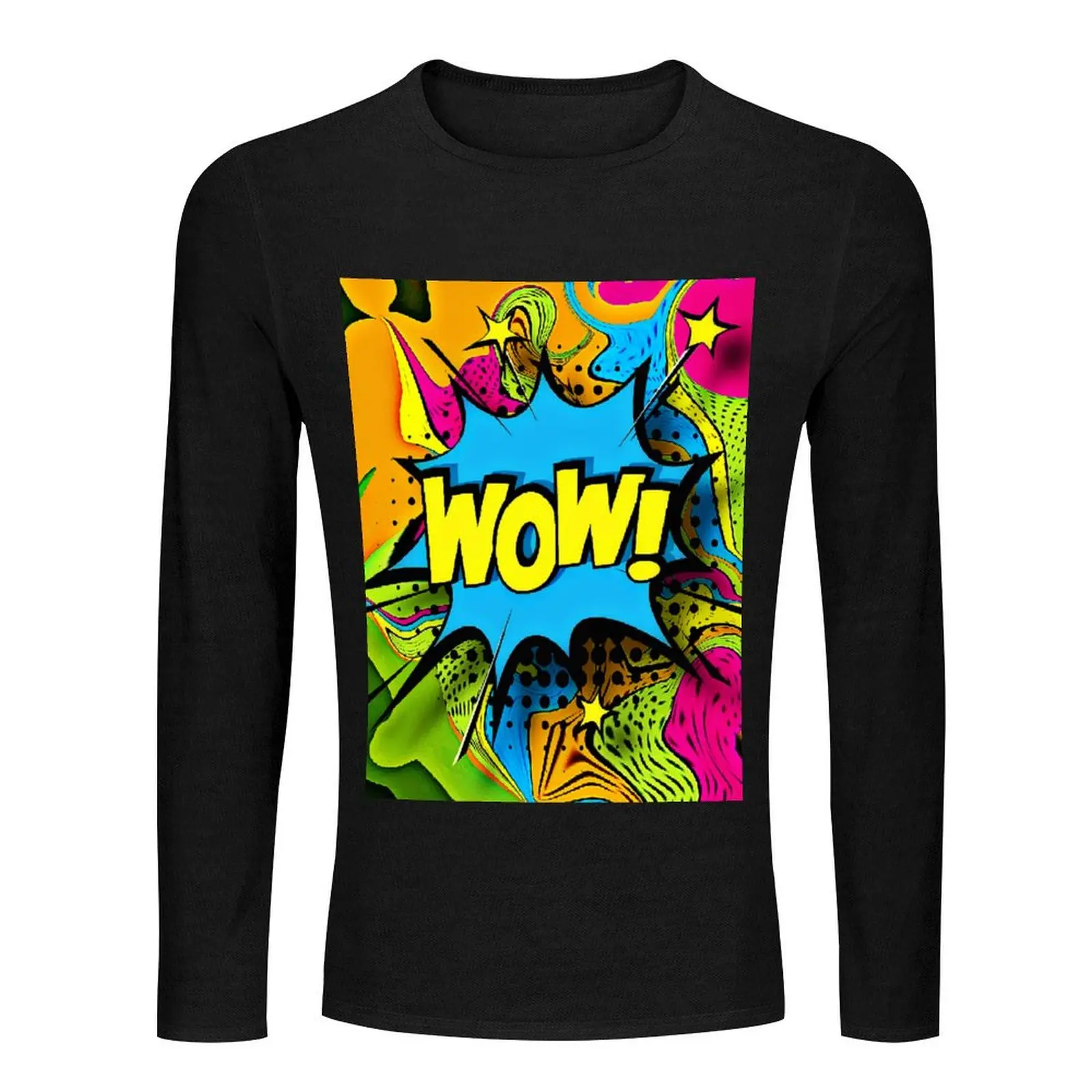 WOW. Bright colourful statement. Long T-Shirt graphic t shirts Men's clothing