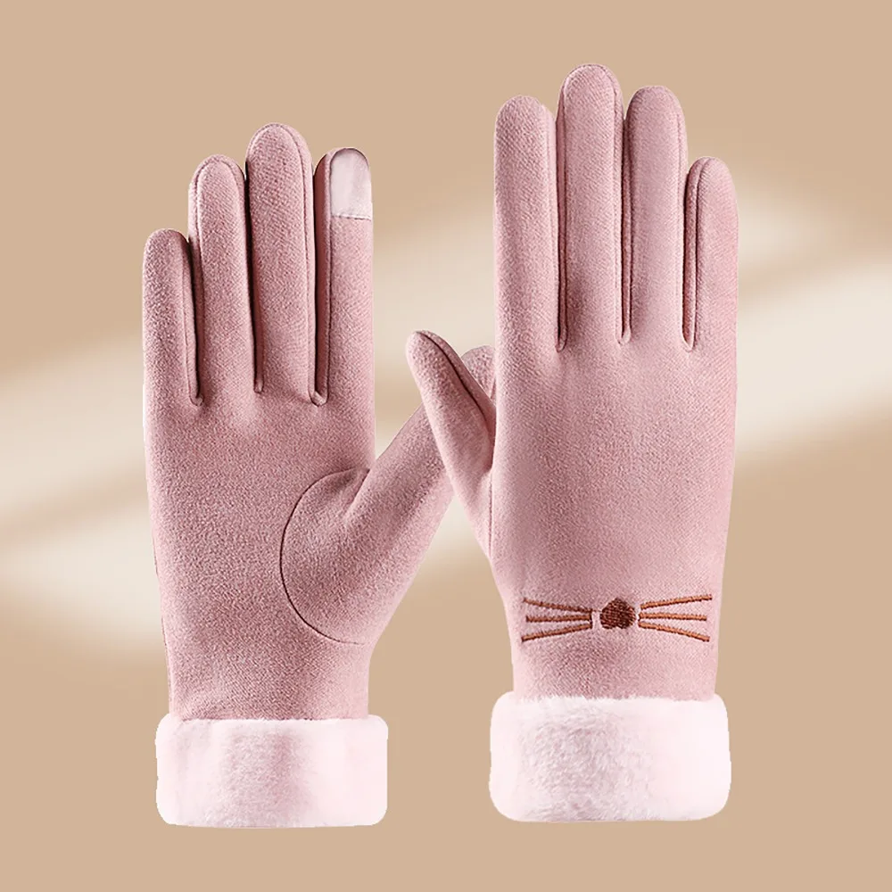 Knitted Wool Finger Gloves Screen Touchable Wrist Glove Bracers Thicken Korean Style Winter Riding Gloves For Woman Winter Warm