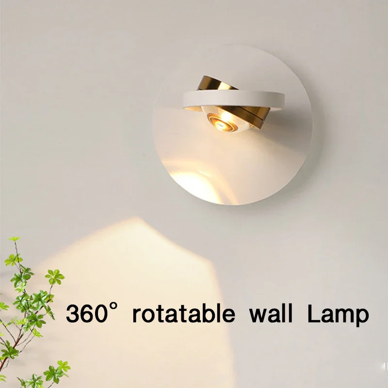 Modern LED Wall Lamp Rotatable Wall Light for Living Room Background Bedroom Bedside Indoor Sconce Home Decor Lighting Fixture