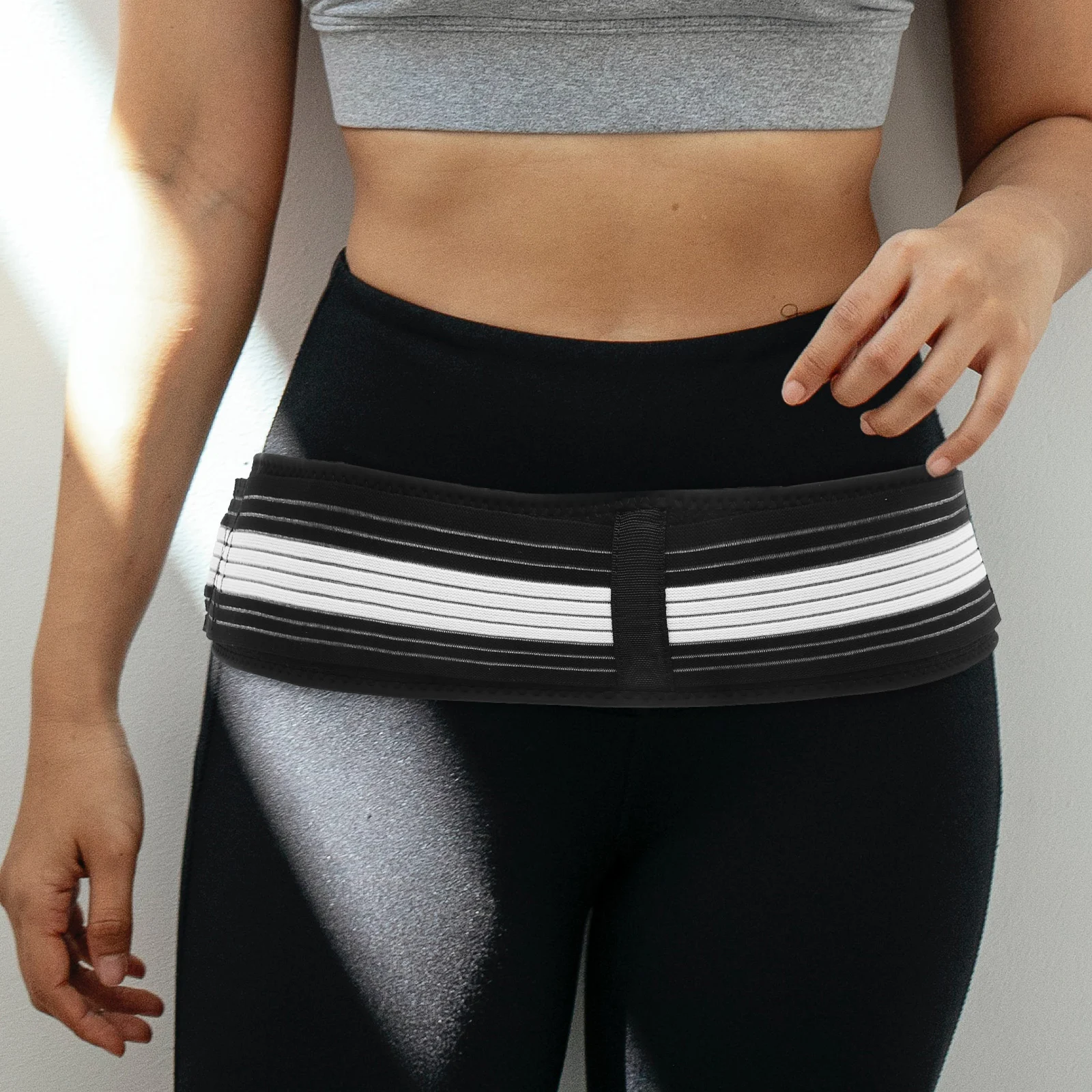 

Postpartum Girdle Pelvic Support Belt Breathable Hip Belt for Women Slimming Shapewear Abdominal Band Black Maternity