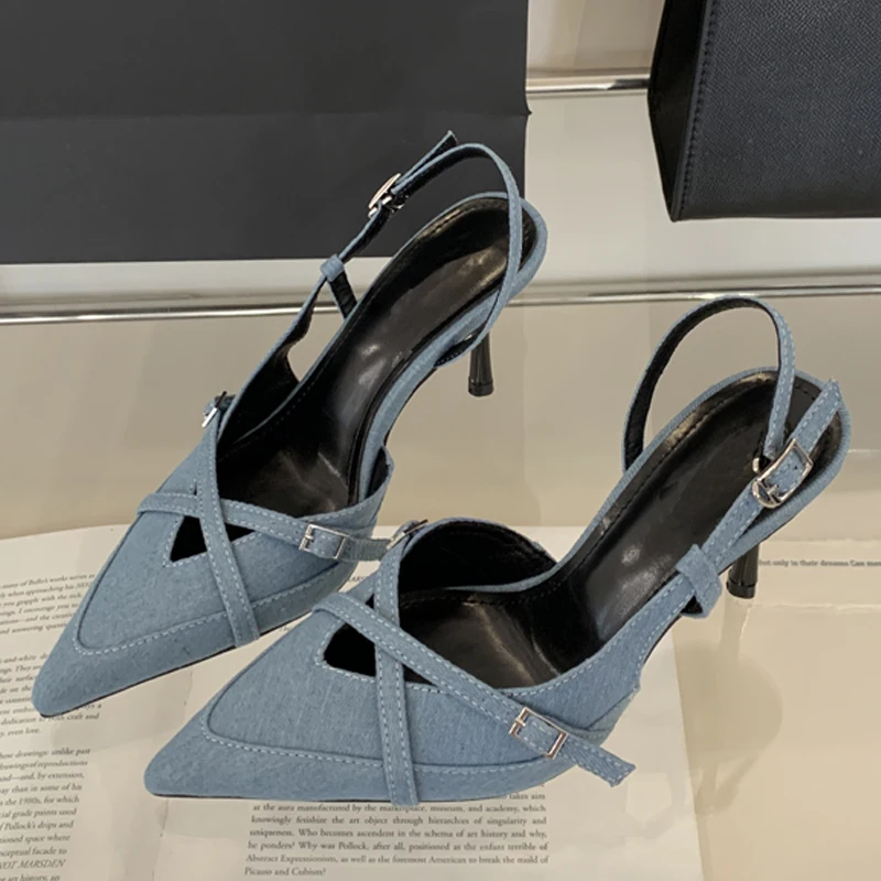new design sexy buckle strap women pumps elegant pointed toe thin high heels banquet party slingback shoes new design sexy buckle strap women pumps elegant pointed toe thin high heels banquet party slingback shoes