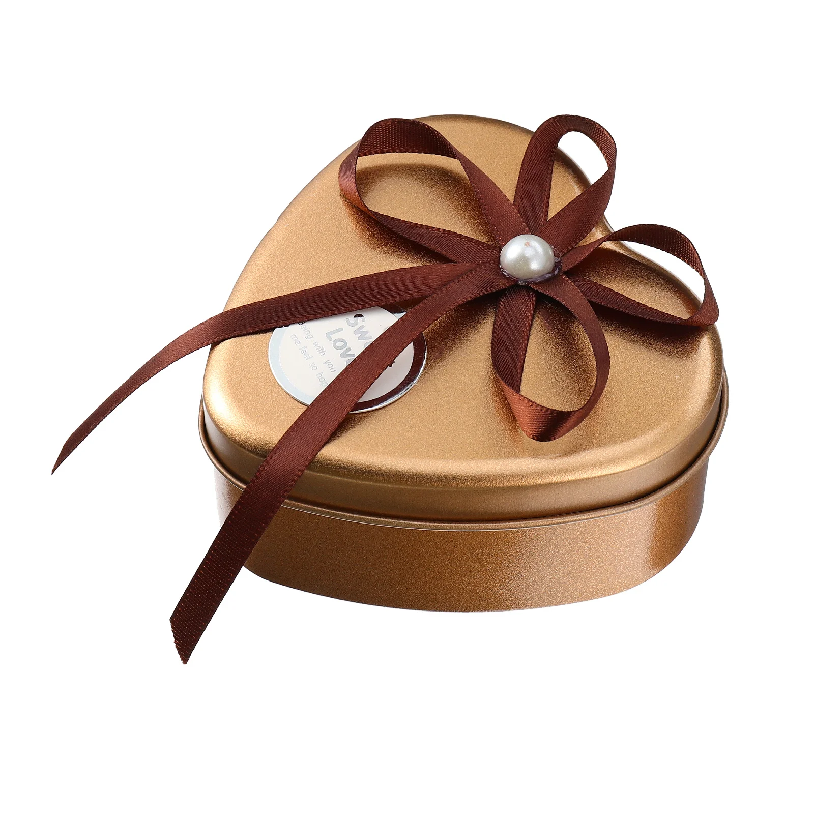 

Vintage Candy Valentine's Day Party Favor Boxes Heart Shaped Packaging Golden Small