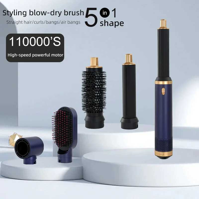 

5 in 1 Hair dryer Professional Negative Ion curling Iron Hair Straightener Brushless Motor High Speed Hair Dryer Hot Comb Set