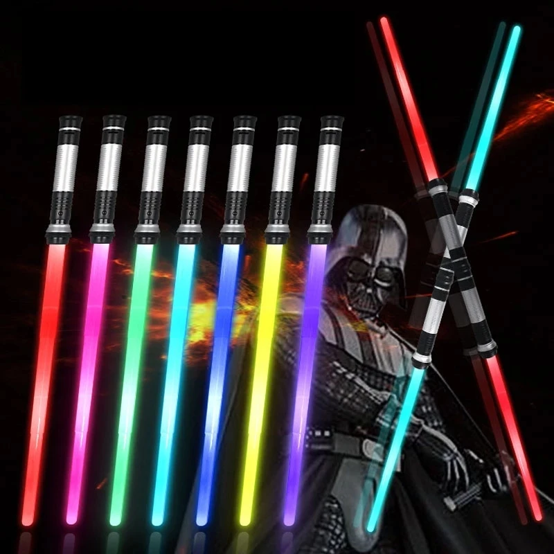 

2PCS Flashing Lightsaber Toys For Children Saber Laser Sword Light Up Led Lightstick Glow In The Dark Boy Girl Birthday Gift