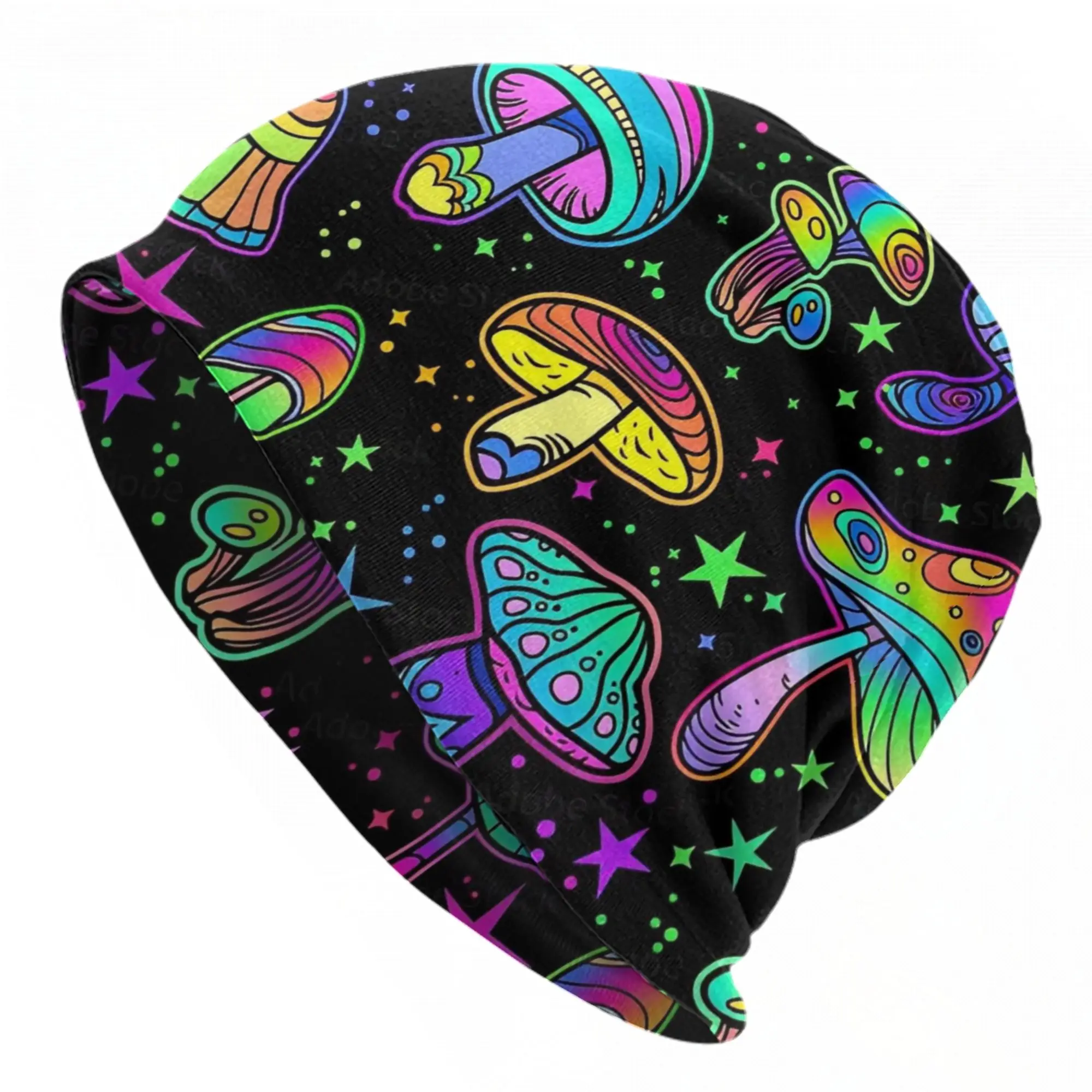 Magic Mysterious Mushrooms Caps  Goth Adult Outdoor Skullies Beanies Hat Spring Warm Dual-use Bonnet Hat