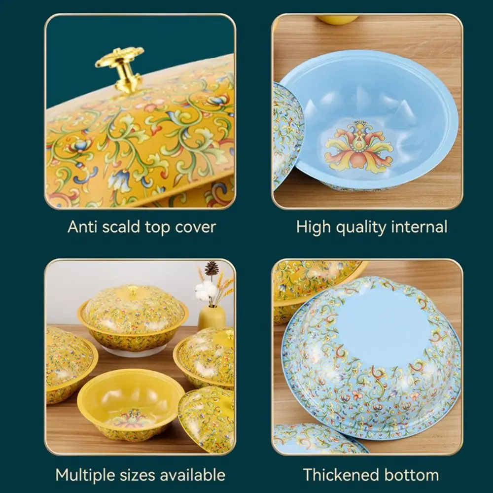 

30cm Floral Pot with Lid Large Capacity Corak Floral Dengan Penutup Food Storage Container Food Tray