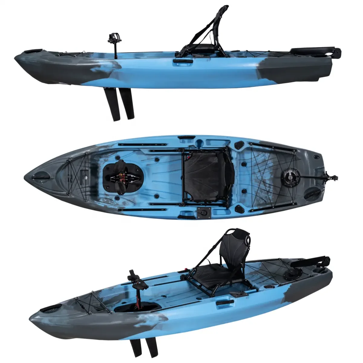 3.04 متر واحد 1 شخص زعنفة دواسة محرك الصيد كاياك مع دواسة القدم بيع على قارب كاياك صغير الزورق مع شهادة CE #2