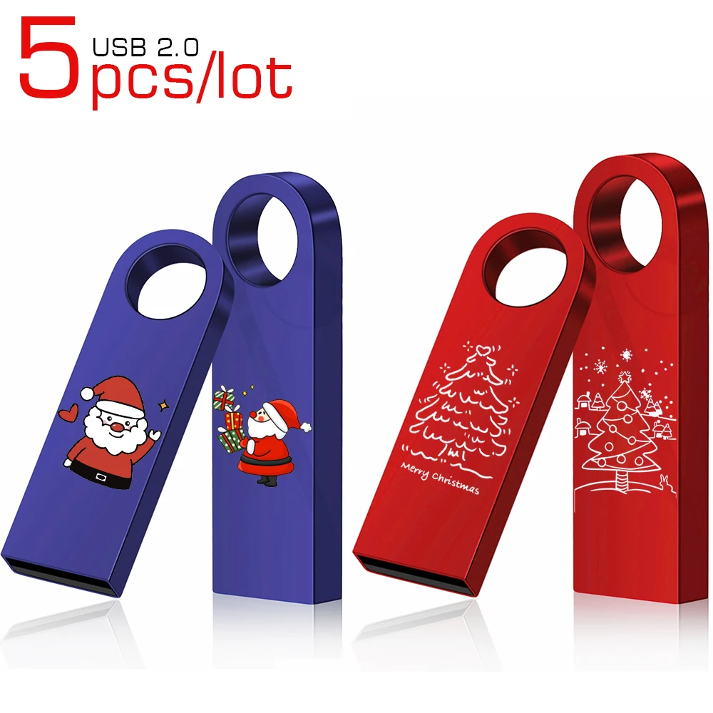 5PCS LOT Metal USB Flash Drive 4GB 8GB Pen Drive 16GB 32GB Cle USB Stick 2.0 UDP Memory Flash Drive 64GB 128GB Free Custom Logo