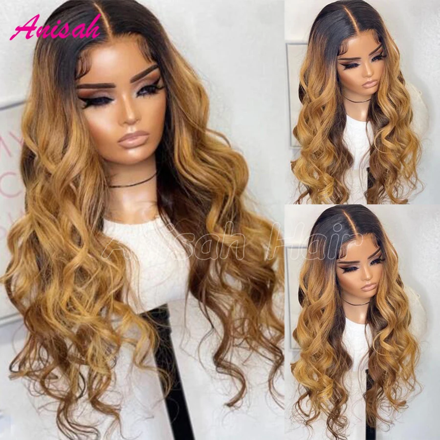 

13x4 Blonde Lace Front Wig Human Hair Wigs For Women Ombre Honey Blonde Colored Glueless Wig Body Wave 13x4 Lace Frontal Wig