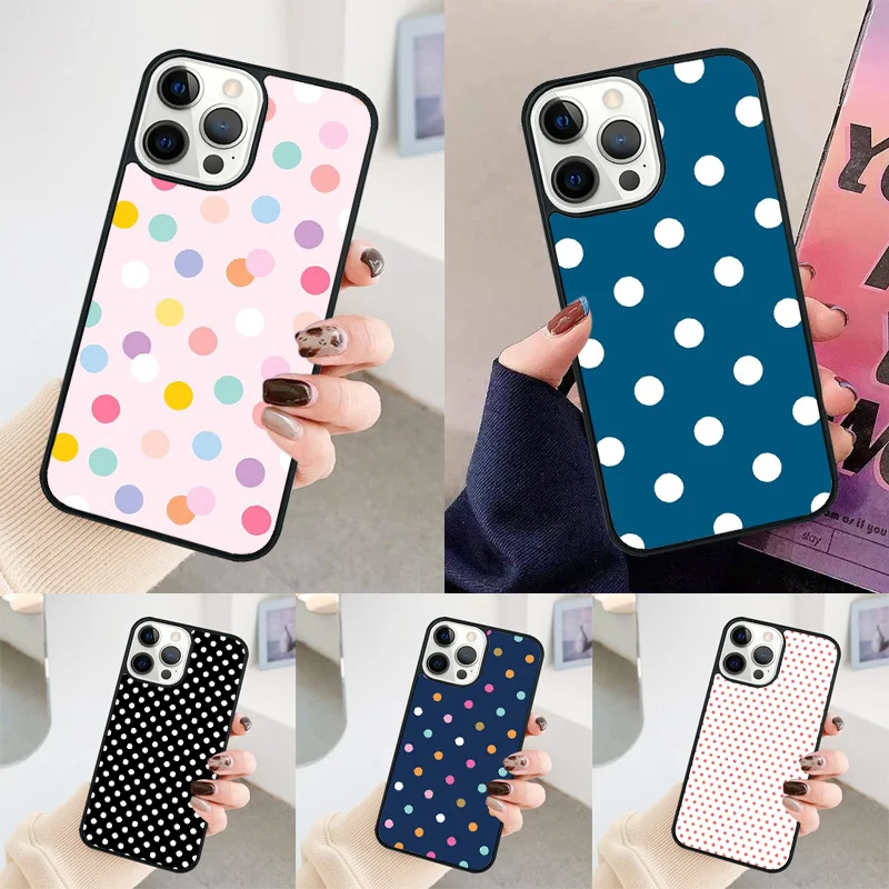 

Black And White Polka Dot Phone Case For iPhone 14 15 16 13 12 Mini Max Cover For Apple 11 Pro Max 6 8 7 Plus SE2020 Coque