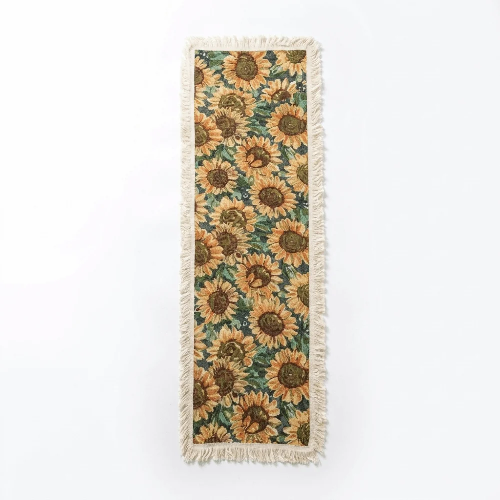 Textile Fabric Table Cover Wrinkle‑resistant Proper Drape‑friendly Table Runner Cloth Reinforced Stitched Exquisite Printed