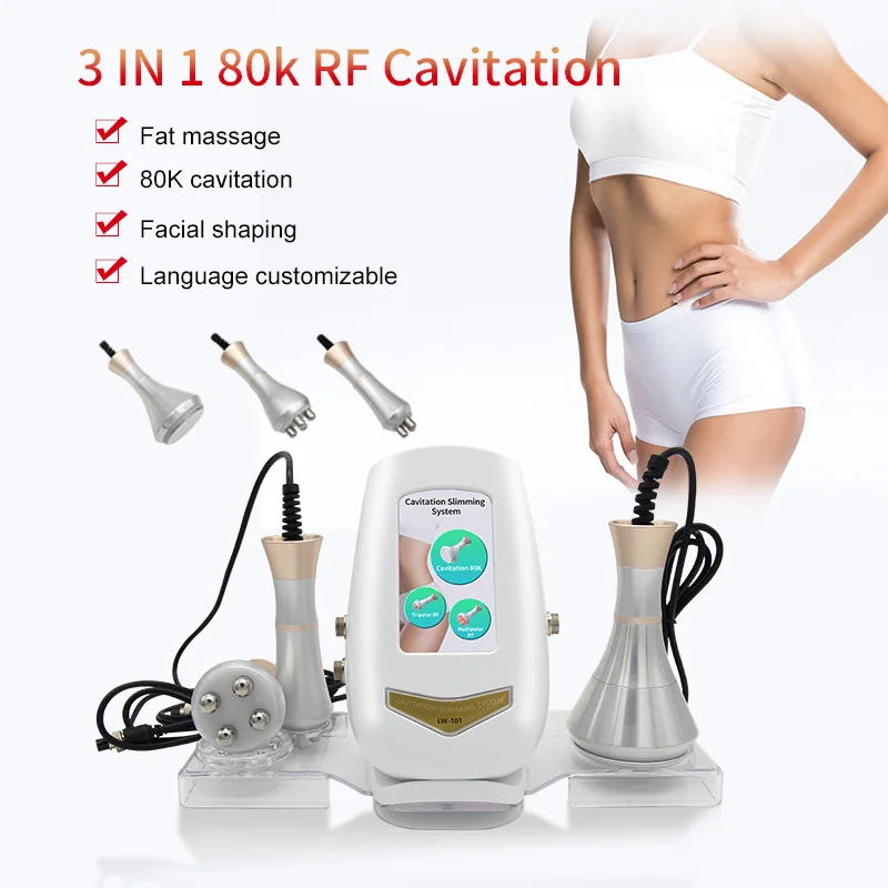 Three-in-one 80K Cellulite Burning Body And Face Radiofrequency Red Light Therapy Massager Professional Home RF Skin Care Anti A