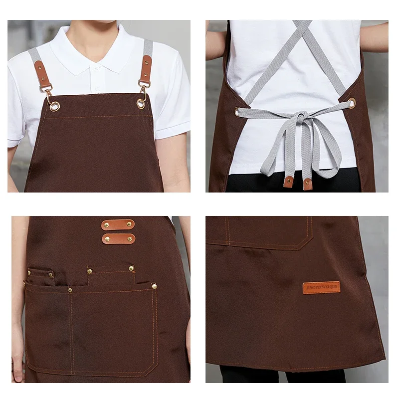 Unisex Kitchen Apron, Chef Waiter, Gourmet Cooking Kitchen, Bakery, Hairdresser, Florist, Waterproof and Oil-repellent Apron