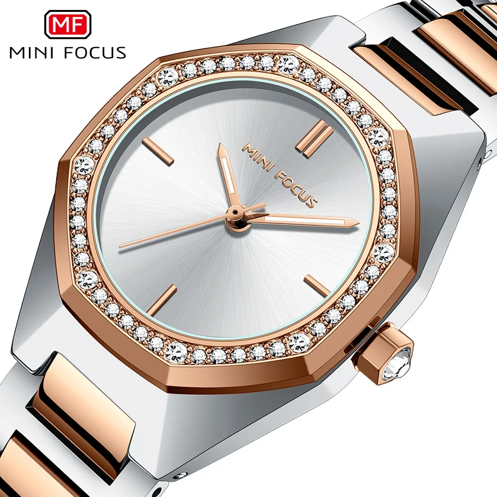 

MINI FOCUS 0433L Women’s Quartz Watch Fashion Simple Elegant Business Diamond Analog Display Wrist Watches for Ladies Gift