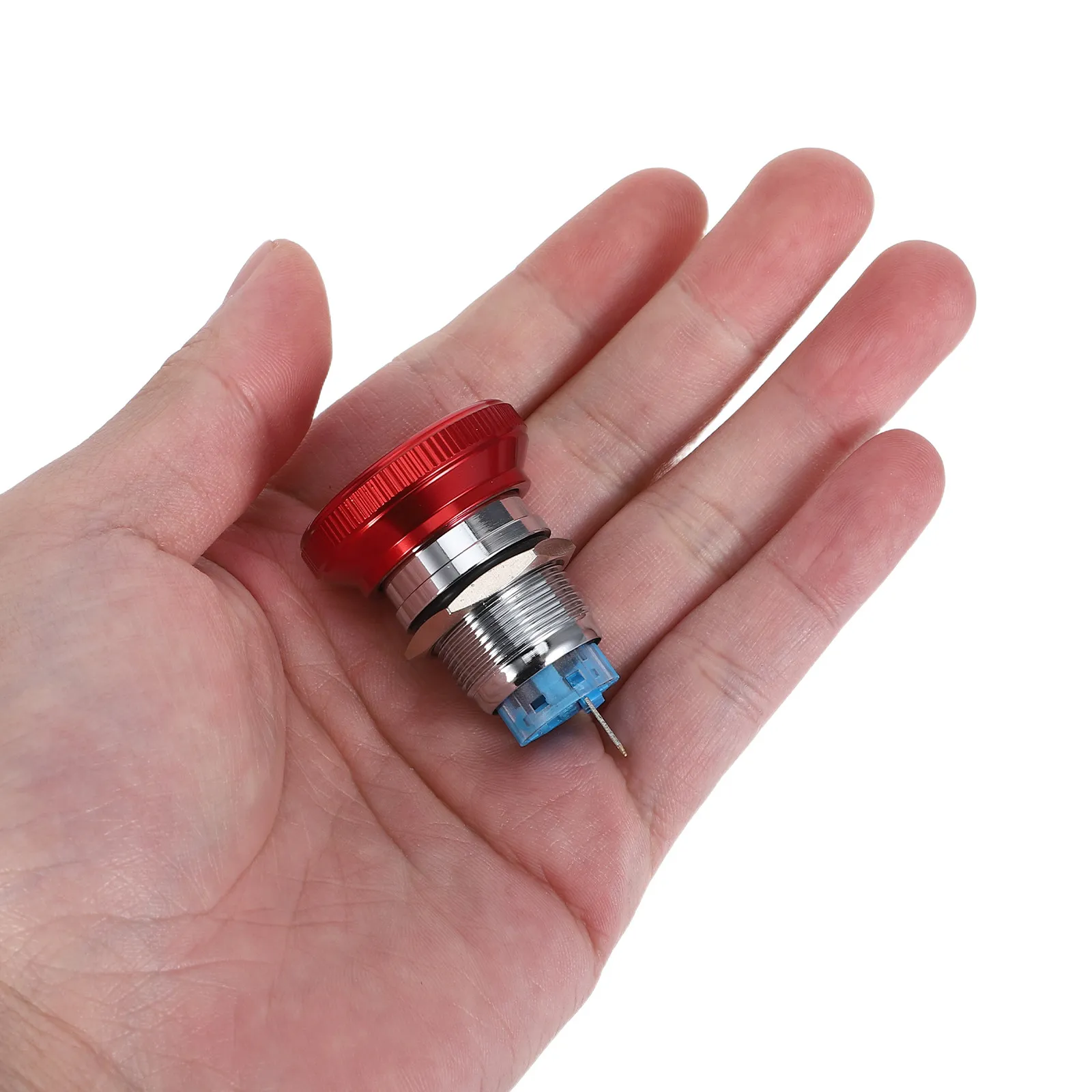 Metal Emergency Stop Button 19Mm IP65 Waterproof Mushroom Head Latching Switch Twist Reset Spdt Normally Open Closed Industrial