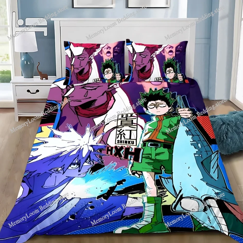 

3D Printed Anime Hunter x Hunter Bedding Set Boys Girls Twin Queen Size Duvet Cover Pillowcase Bed Kids Adult Home Textileextile