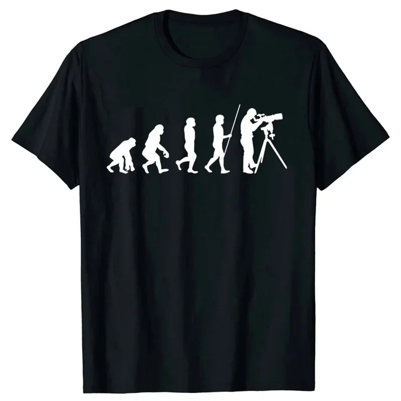 T-shirt à manches courtes pour homme, humoristique et décontracté, en coton, évolution de l'astronomie, style simple