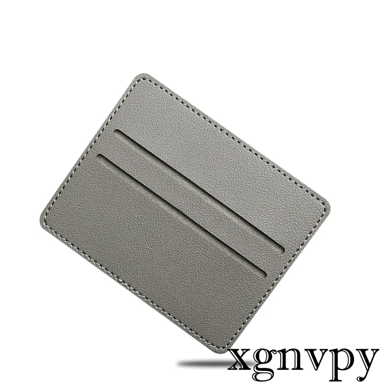 Xgnvpy porta carte di credito in pelle PU da uomo semplice borsa portaoggetti per carte di autobus Unisex custodia per carte da pasto per studenti ultrasottile pezzo singolo