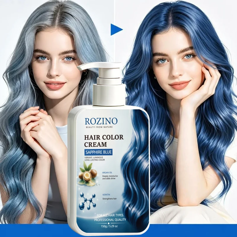 Blue Hair Dye Cream, Blue Hair Color Lotion, Lightweight Texture, Gentle and Non-Irritating, Creates Shiny Hair, Suitable for Outdoor Activities, Holiday Parties, and as a Great Christmas Gift, Suitable for All Hair Types, Unisex