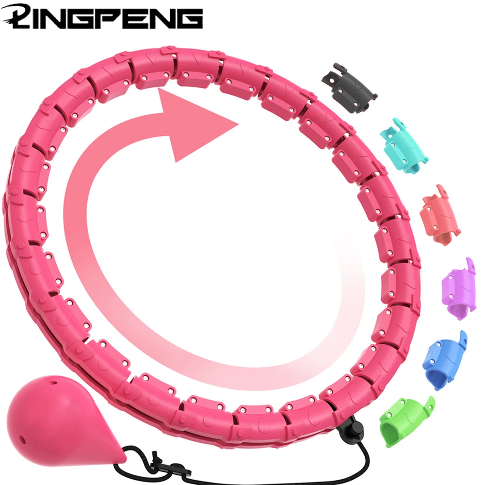 Weighted Exercise Circle for Adults Weight Loss Hoop Fitness, Include 32 Detachable Links and Waist Trainer for Women