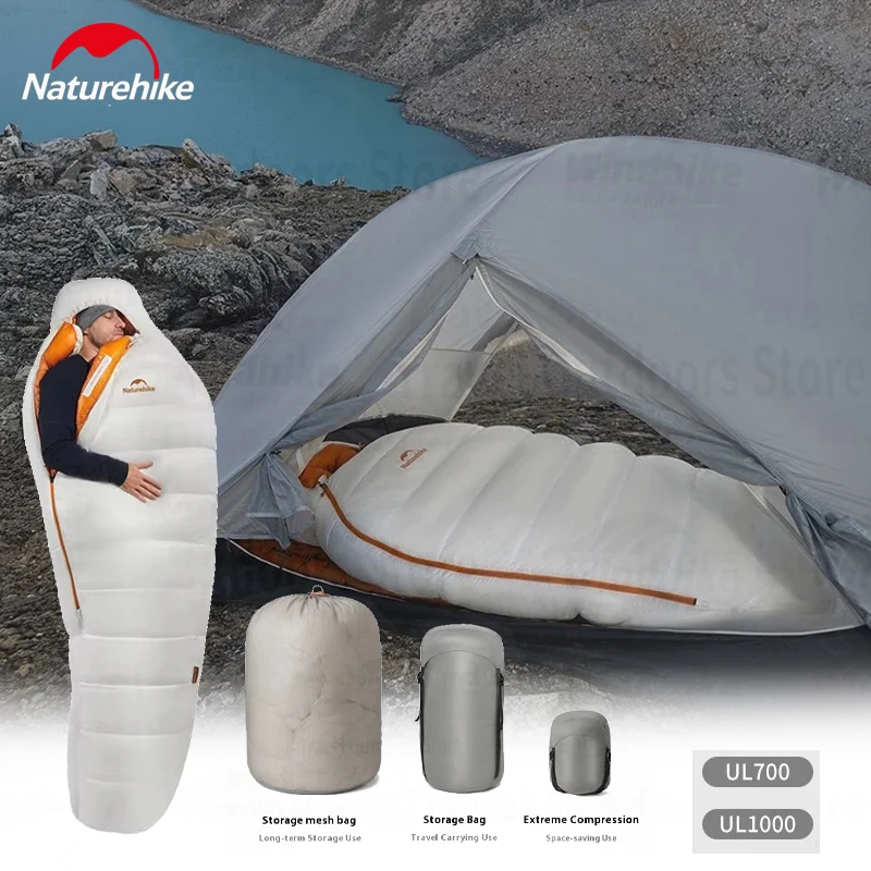 

Naturehike High-altitude UL Goose Down Sleeping Bag Winter Camping Warm Windproof Goose Sleeping Bags Survival Camping Equipment