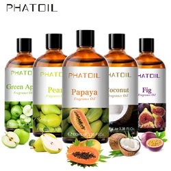 Phatoil 100ml Blueberry Fragrance Oils for Candles Soap Making DIY Aroma Peach Lime Strawberry Mango Cherry Watermelon Fig Pear