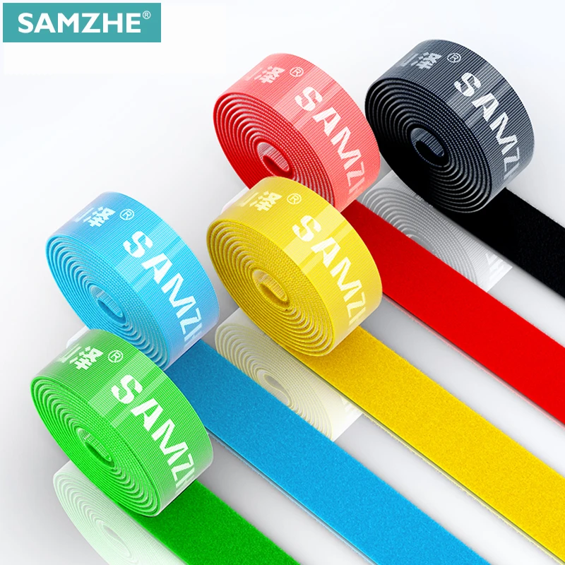 SAMZHEUSB Cable Winder Cable Organizer Ties Mouse Wire Earphone Holder HDMI Cord Free Cut Management Phone Hoop Tape Protector