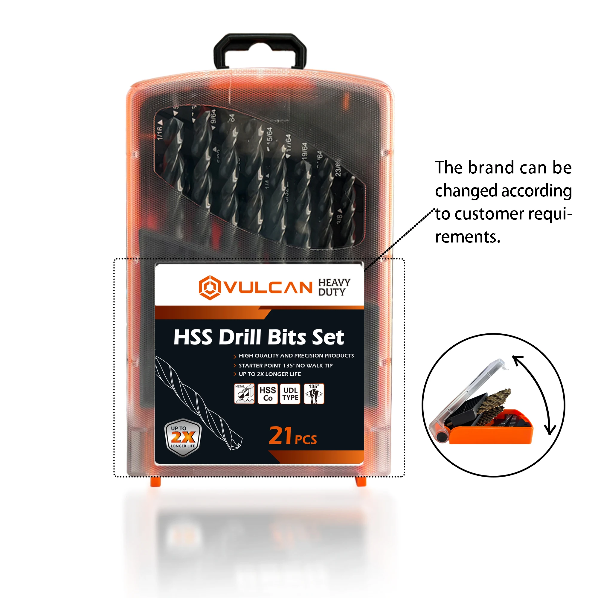 

21-Piece M2 High Speed Steel Twist Drill Bit Set VA Type Black Oxide