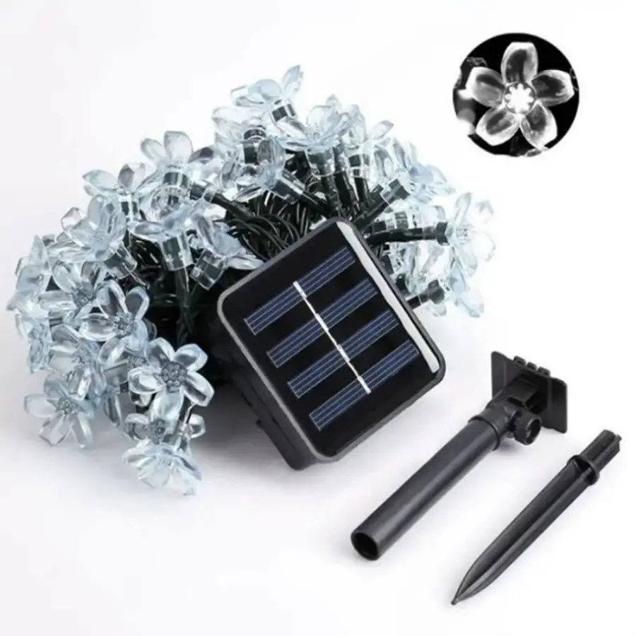 1pc 6.5M30LED Solar String Sakura Lights LED Outdoor Waterproof Festival Garden Decorative Lights image 3