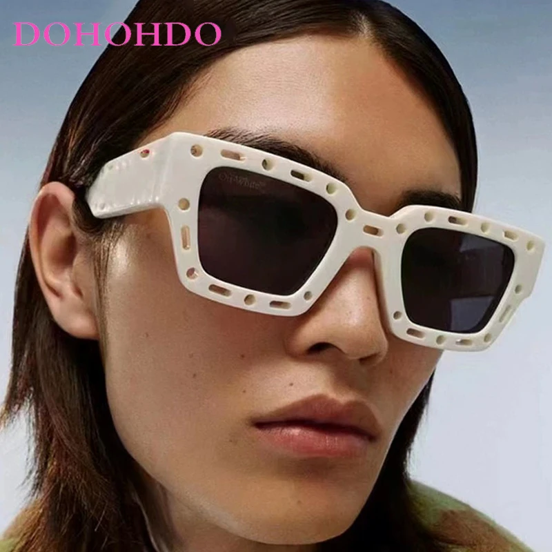 

Trendy Brand Design Square Hollowed Women Sunglasses Retro Hip Hop Punk Men Sunglass Outdoor Travel Shades Unisex Lentes UV400