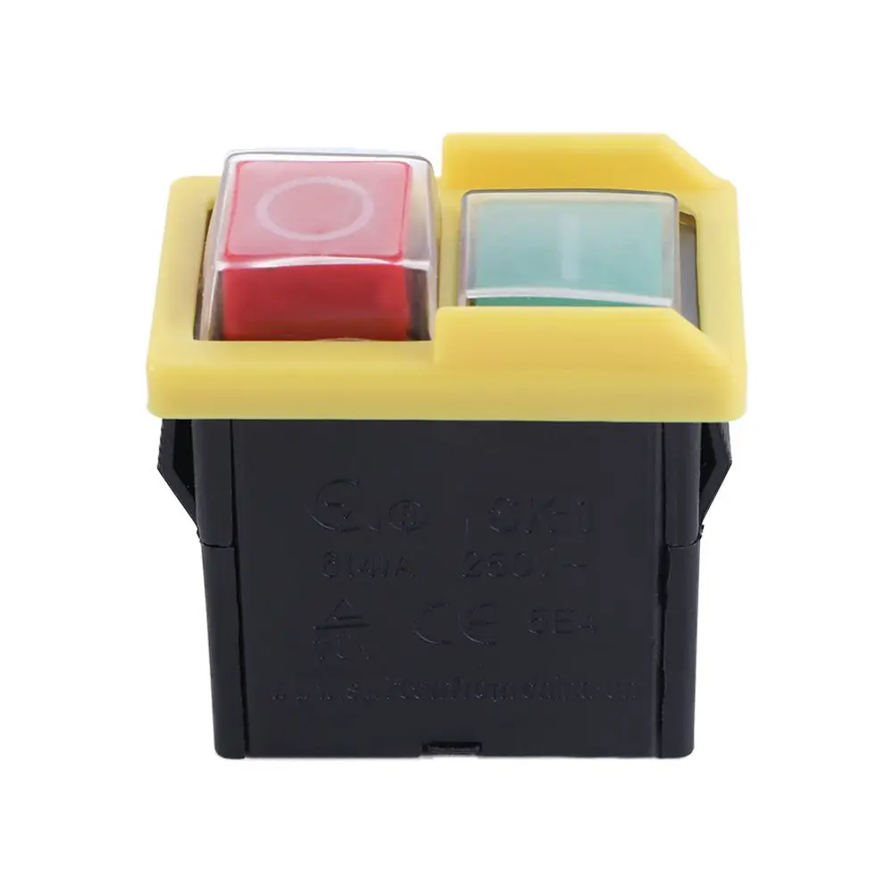 

KJD6 5e4 AC 250V 6/4A Pushbutton Machine Saw Cutter Drill On Off Power Supply Switches Control Box Box Switches