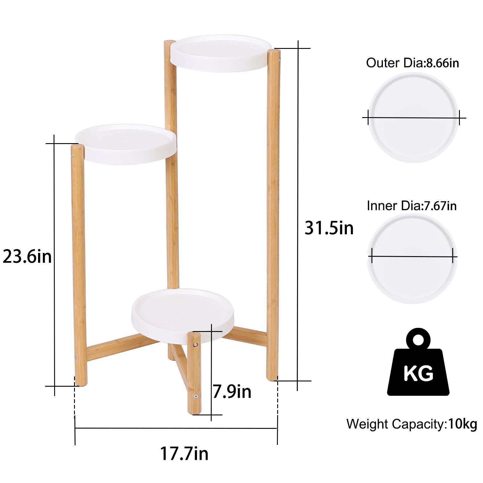 Cây Tre Đứng Trong Nhà 3 Tầng Cao Góc Vật Có Chân Đỡ & Vật Có Màn Hình Hiển Thị Giá Để Ngoài Trời Sân Vườn