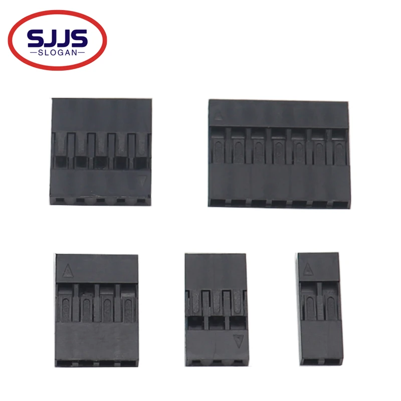 【50-10PCS】2.54mm Dupont Connector 2.54 Single Row Plastic Shell Plug 1P 2P 3P 4P 5P 6P 7P 8P 9P 10P With Female Terminal