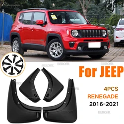 4Pcs Set Car Mudflaps Splash Guards Mud Flap Mudguards Fender For Jeep Renegade 2016-2021 2015 2016  Car Styling Mud Flaps