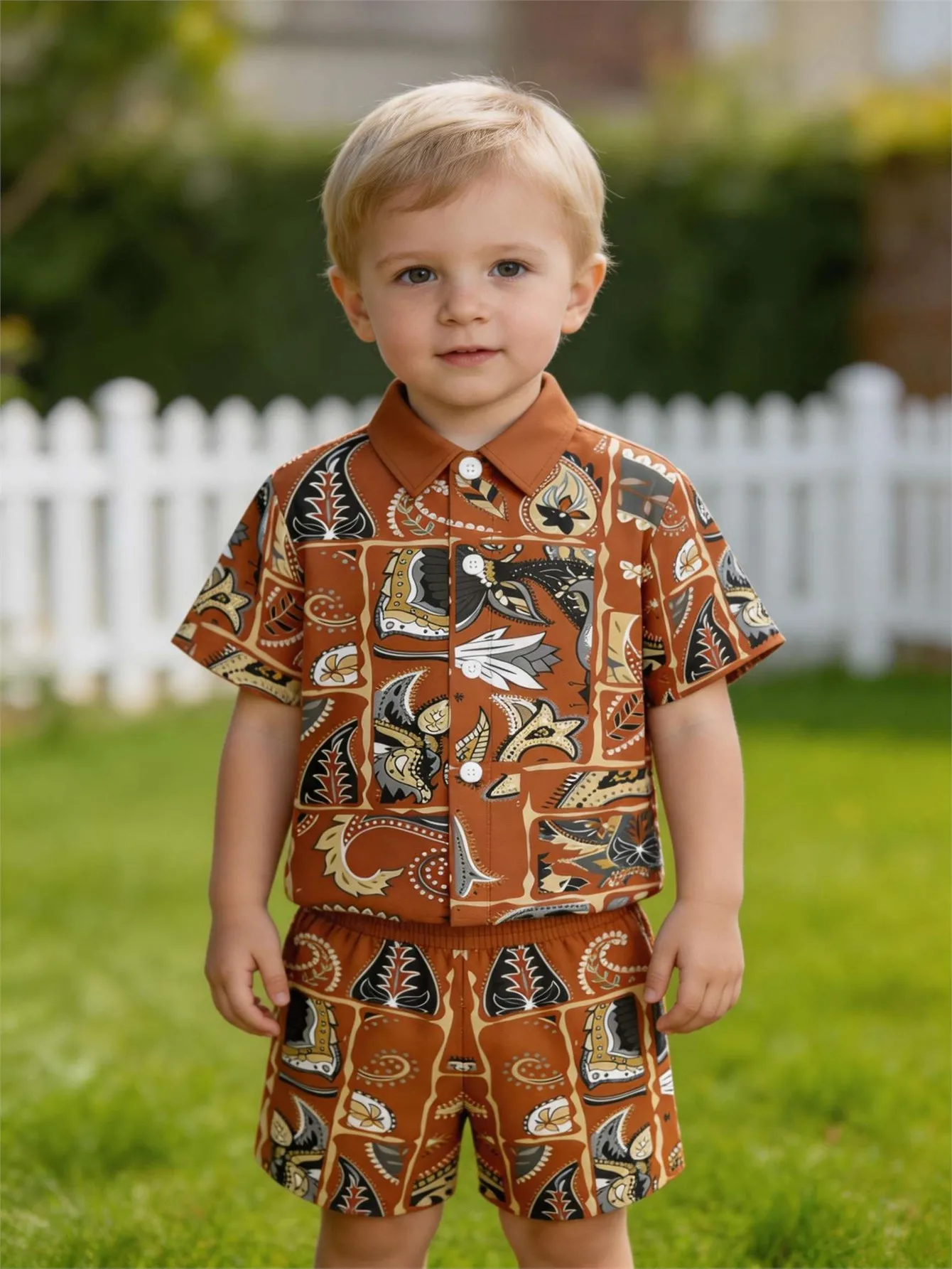 Baby shirt, short sleeved shorts set, breathable, sweat absorbing, quick drying fabric, comfortable and versatile, suitable for